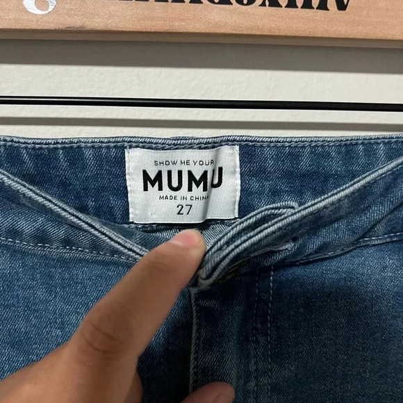 NWT Show Me your Mumu Reba Denim Maxi Skirt size 27 - Picture 7 of 16